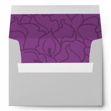 White and Purple Calla Lily Wedding Return Address Envelope