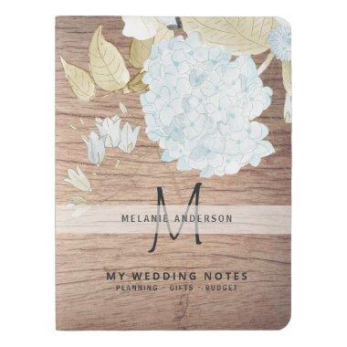 White Anemone Floral Wedding Newly Weds Monogram Extra Large Moleskine Notebook