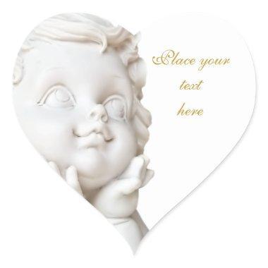 White Angel Heart Sticker