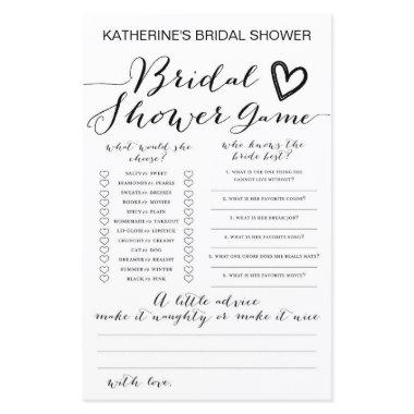 White Background Bridal Shower Game PRINTED