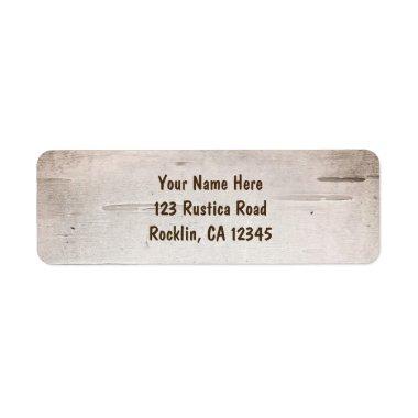 White Birch Tree Wood Rustic Country  Label