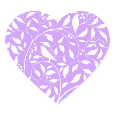 White Birds in Tree Heart Sticker