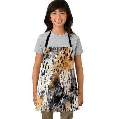White Black Cream Leopard Animal  Apron
