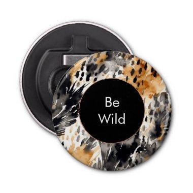 White Black Cream Leopard Animal  Bottle Opener
