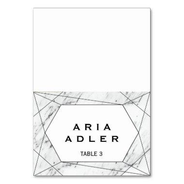 White & Black Geometric Marble Escort Place