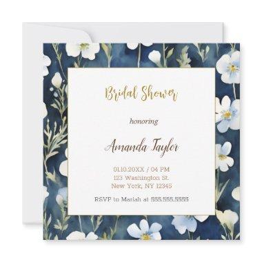White Blue Flowers Minimal