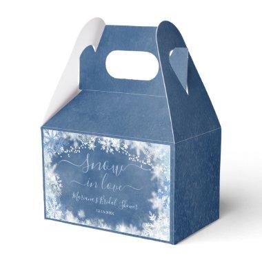 White Blue Snow in Love Snowflake  Favor Boxes