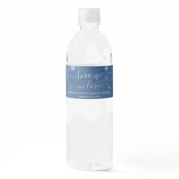 White Blue Snowflake  Water Label