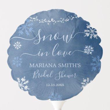 White Blue Winter Snowflake  Balloon