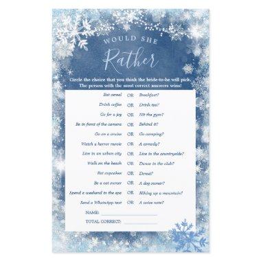 White Blue Winter Snowflake Would She Rather