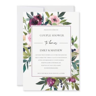 WHITE BLUSH BURGUNDY FLORAL BUNCH COUPLE SHOWER