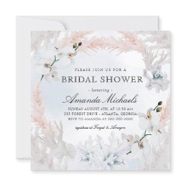 White & Blush Floral Beach Blue