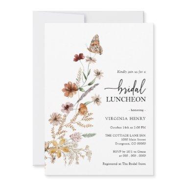 White Boho Bridal Luncheon Invitations