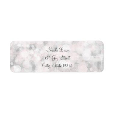 White Bokeh Light Elegant Glam  Label