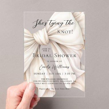 White Bow She's Tying the Knot  Acrylic