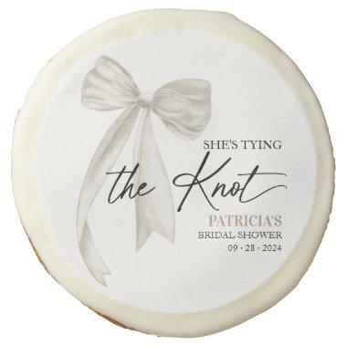 White Bow She's Tying the Knot  Sugar Cookie