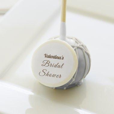 White Bridal Shower Theme Cake Pop