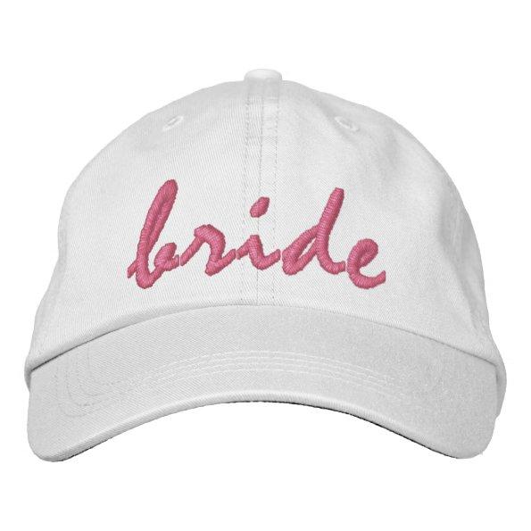 White Bride Embroidered Baseball Cap