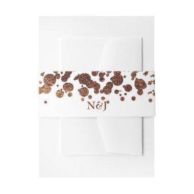 White & Bronze Confetti Dots Glamour Shimmer  Belly Band