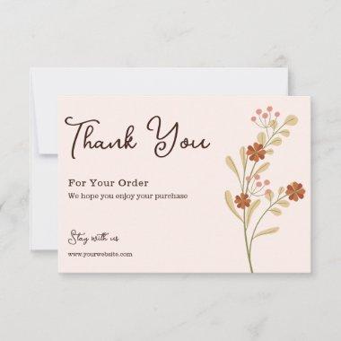 White Brown Modern Thank You For Your Order Invitations