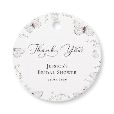 White Butterfly Garden  Thank You Favor Tags