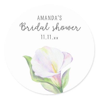 White calla -  classic round sticker