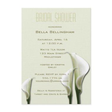 White Calla Lillies Bridal Shower Invitations