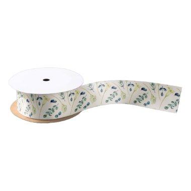 White Calla Lily and Eucalyptus Satin Ribbon