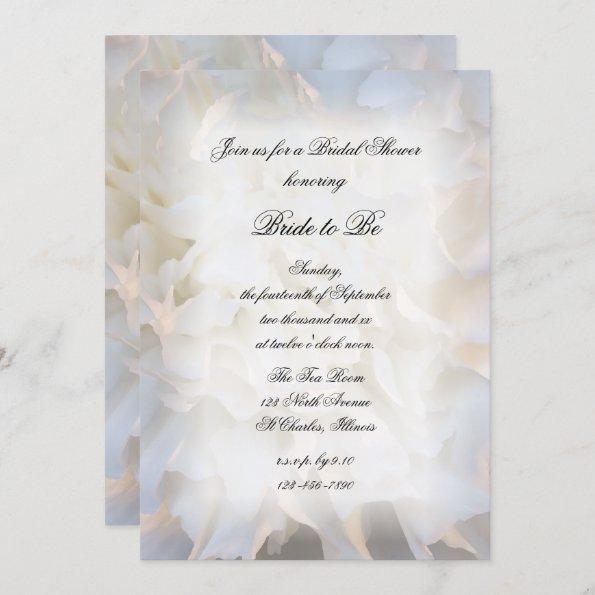White Carnation Floral Bridal Shower Invitations