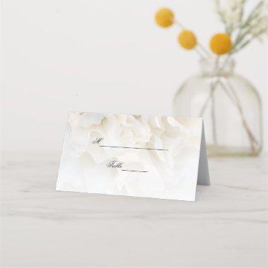 White Carnation Floral Wedding Place Invitations