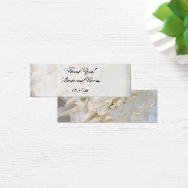 White Carnation Floral Wedding Thank You Favor Tag