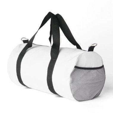 White Classic Plain And Simple Solid Color Duffle Bag