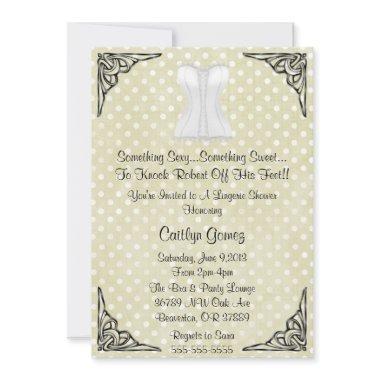 White Corset Lingerie Bridal Shower Invitations