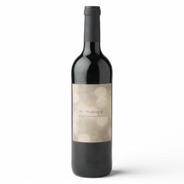 White Cream Glow Elegant Bokeh Lights Wine Labels