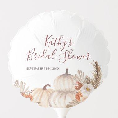 White Cream Pumpkin Floral Baby and Bridal Shower Balloon