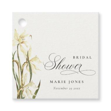 White Daffodil Floral Watercolor  Favor Tags