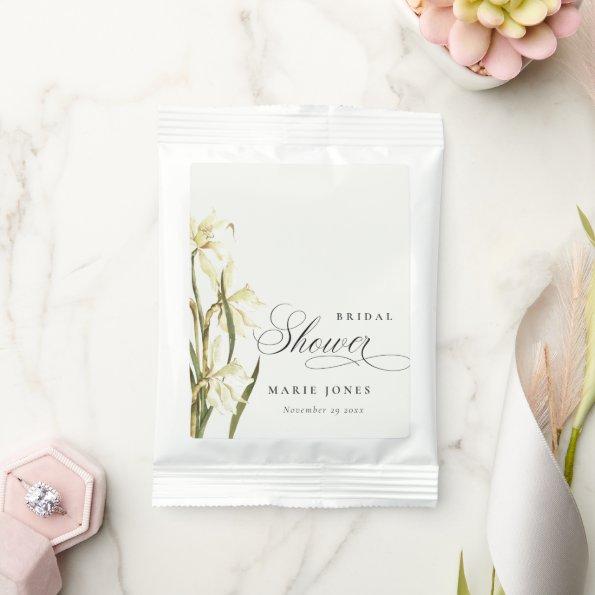 White Daffodil Floral Watercolor  Lemonade Drink Mix