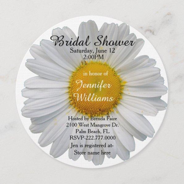 White Daisy Bridal Shower Invitations