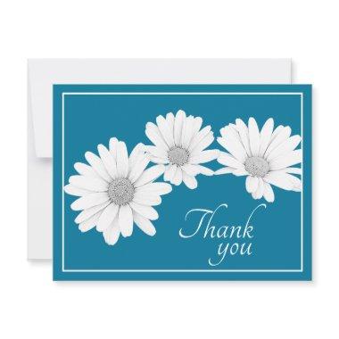 White Daisy Chain With Blue Background Thank You PostInvitations