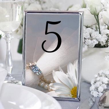 White Daisy Elegance Wedding Table Numbers