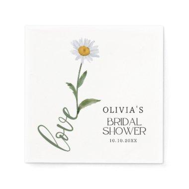 White Daisy Flower Love Elegant  Napkins