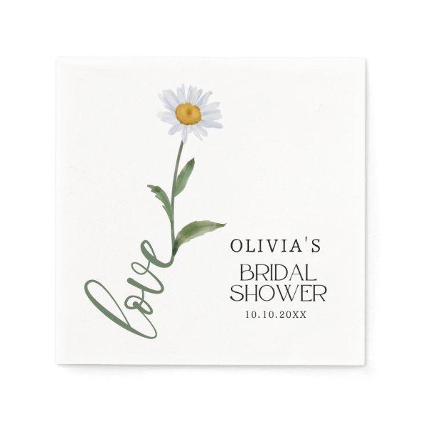 White Daisy Flower Love Elegant  Napkins
