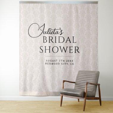 White Damask Bridal Shower Photo Booth Backdrop