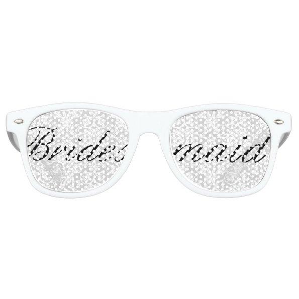 White Damask Bridesmaid Bachelorette Party Glasses