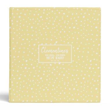 White Dots on Yellow  Recipe 3 Ring Binder