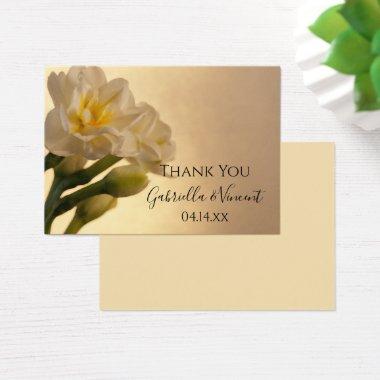 White Double Daffodils Spring Wedding Favor Tags