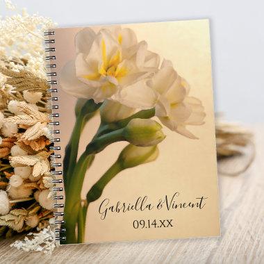 White Double Daffodils Spring Wedding Notebook