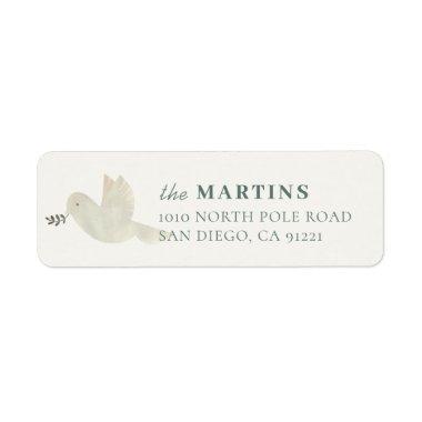 White Dove Cream White Return Address Label
