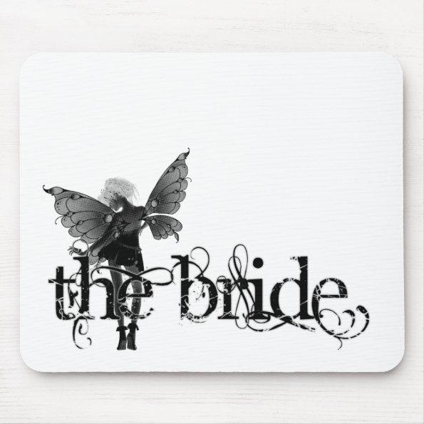 White Dress Fairy B&W Negative - The Bride Mouse Pad