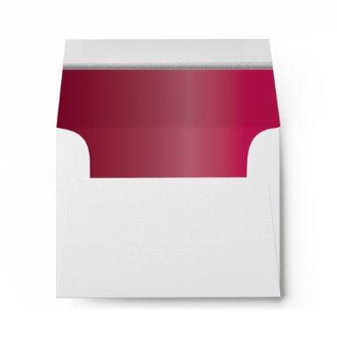 White Envelope - Ruby Red Lined with Silver Bar